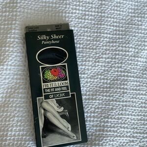 NWT Fruit of the Loom Silky Sheer Navy Pantyhose in size A​​